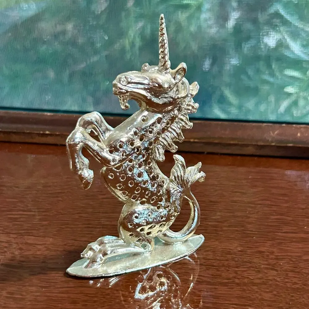 Vintage Torino Gold-Toned Unicorn Earring Holder Display Stand – 5” Tall